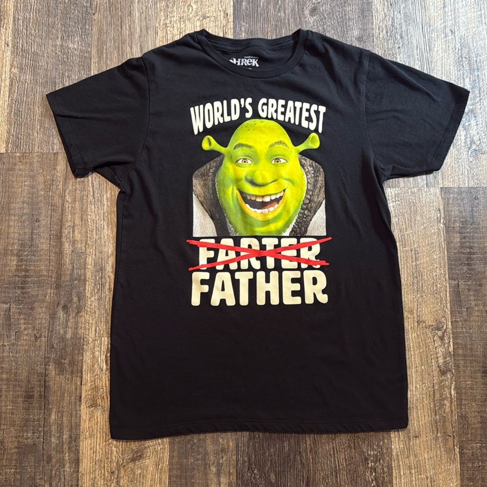 Shrek Graphic T-Shirt Worlds Greatest Farter Dreamworks Fathers Day Mens Medium